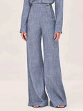 Pantalones pernera recta cintura alta con abertura dividida