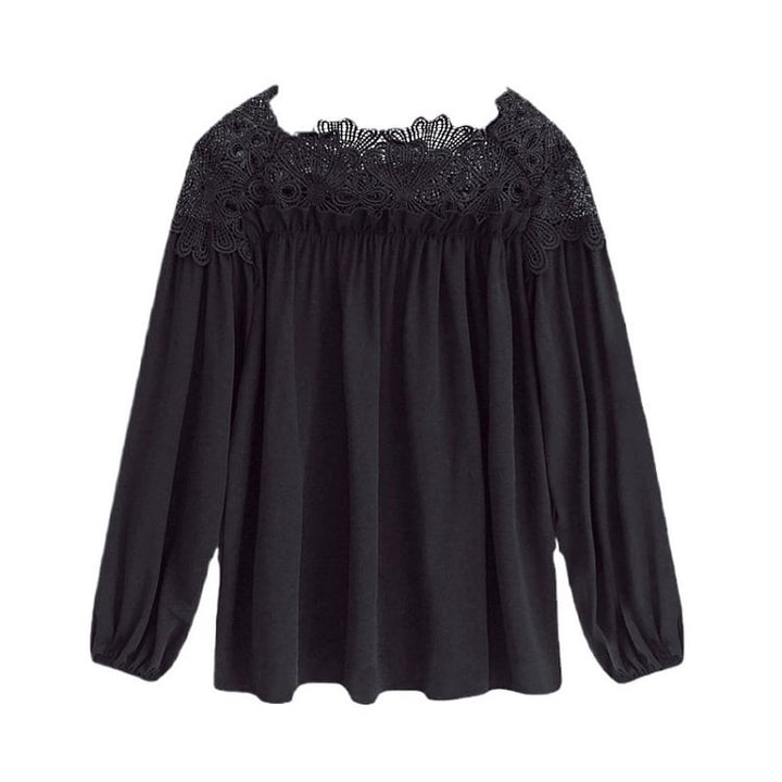 Blusa Boho De Gasa Con Hombros Descubiertos Ahuecados Manga Larga Estilo Vintage