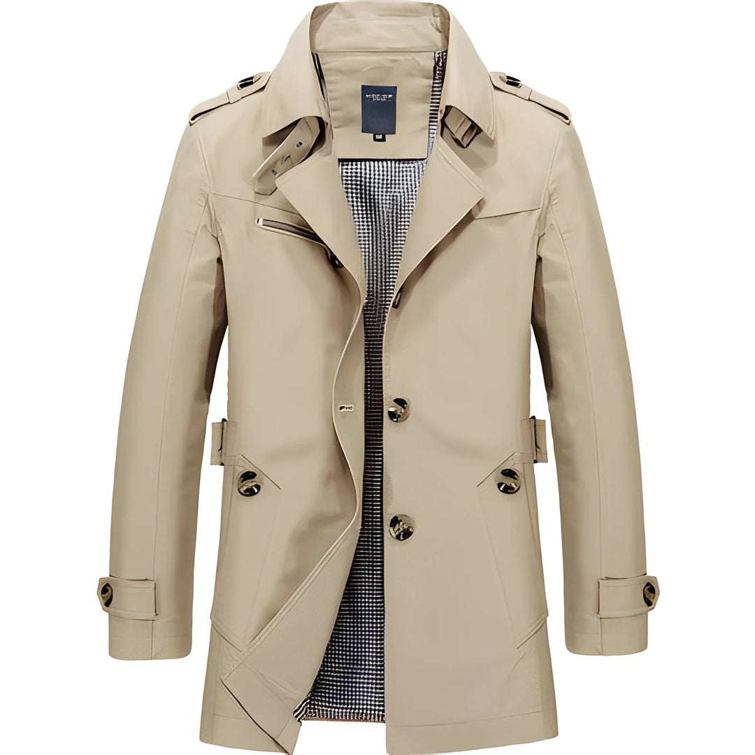 James - Elegante Gabardina Trench Para Hombre
