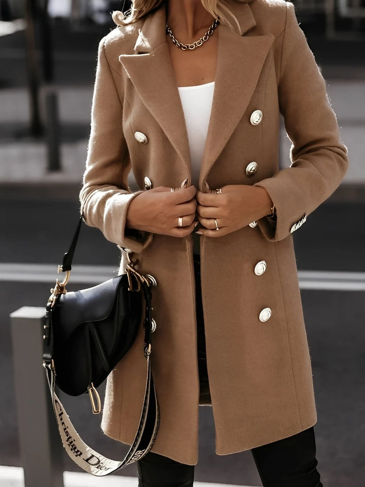 Amanda - Women's Elegant Double-Breasted Wool Coat