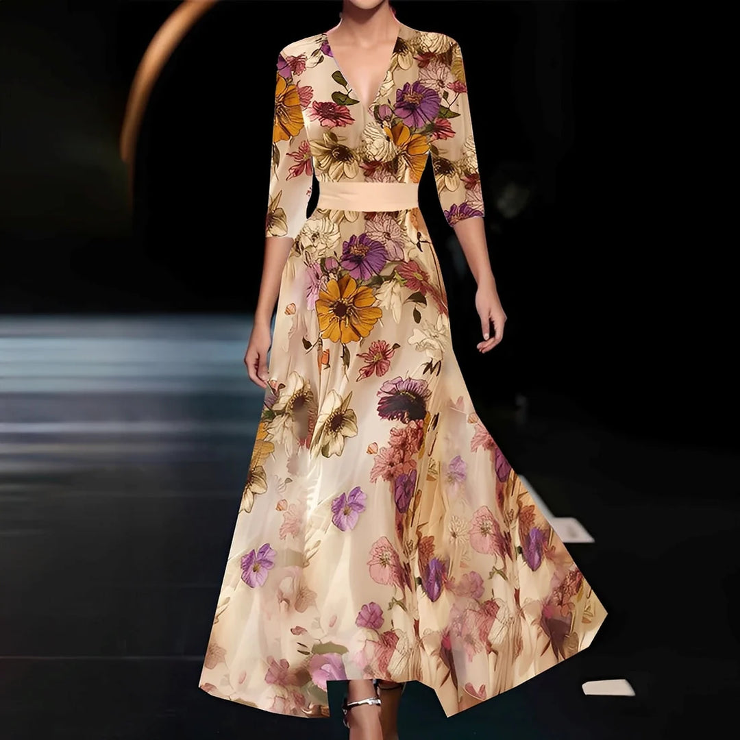 Débora | vestido largo elegante floral