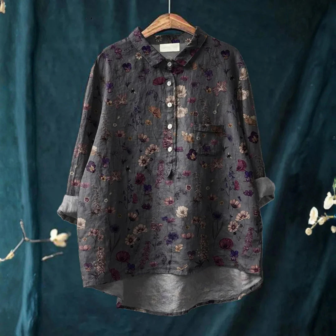 Florença - camisa casual de arte floral