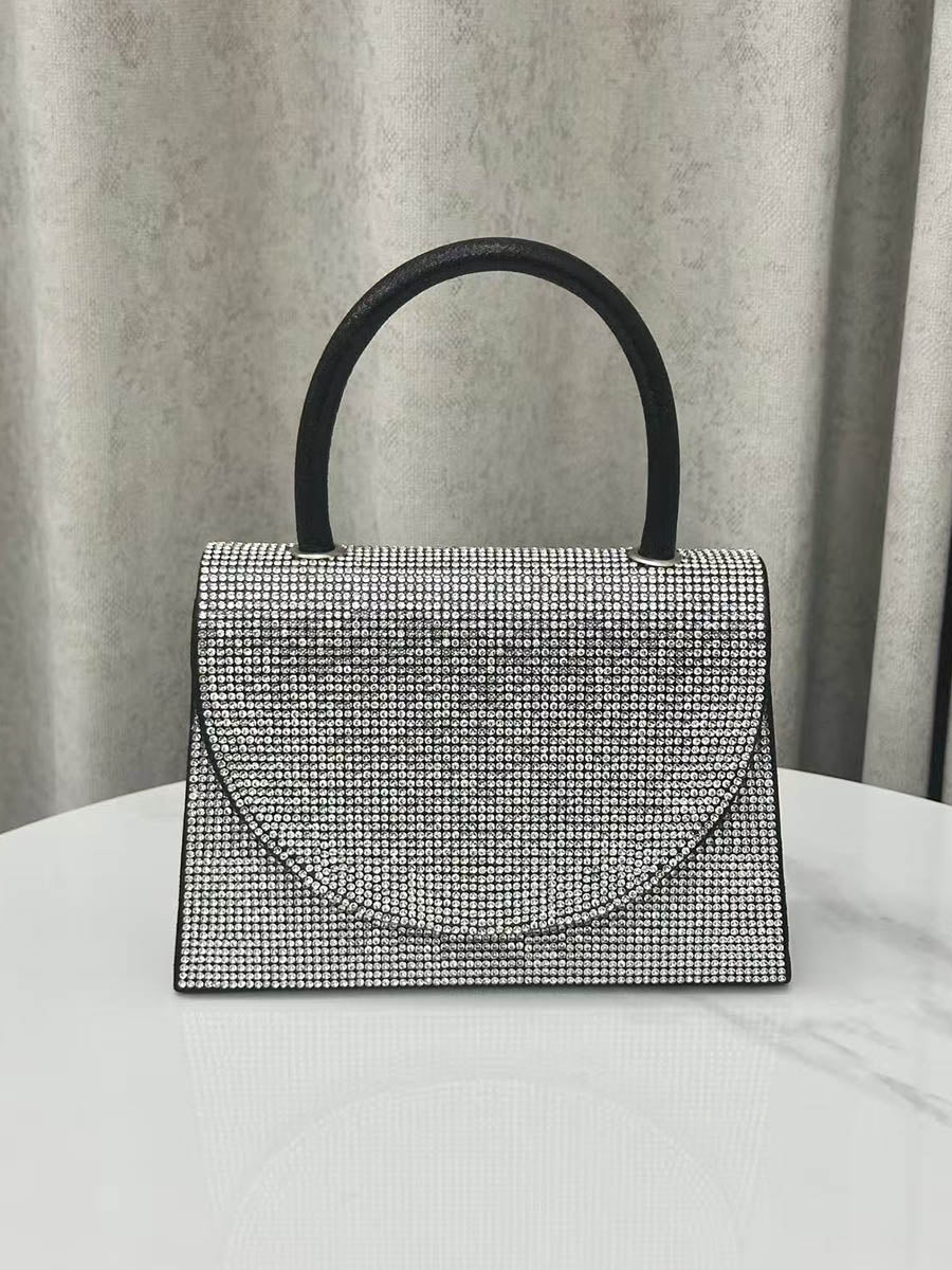 Cartera De Noche Geométrica Con Strass Y Brillos