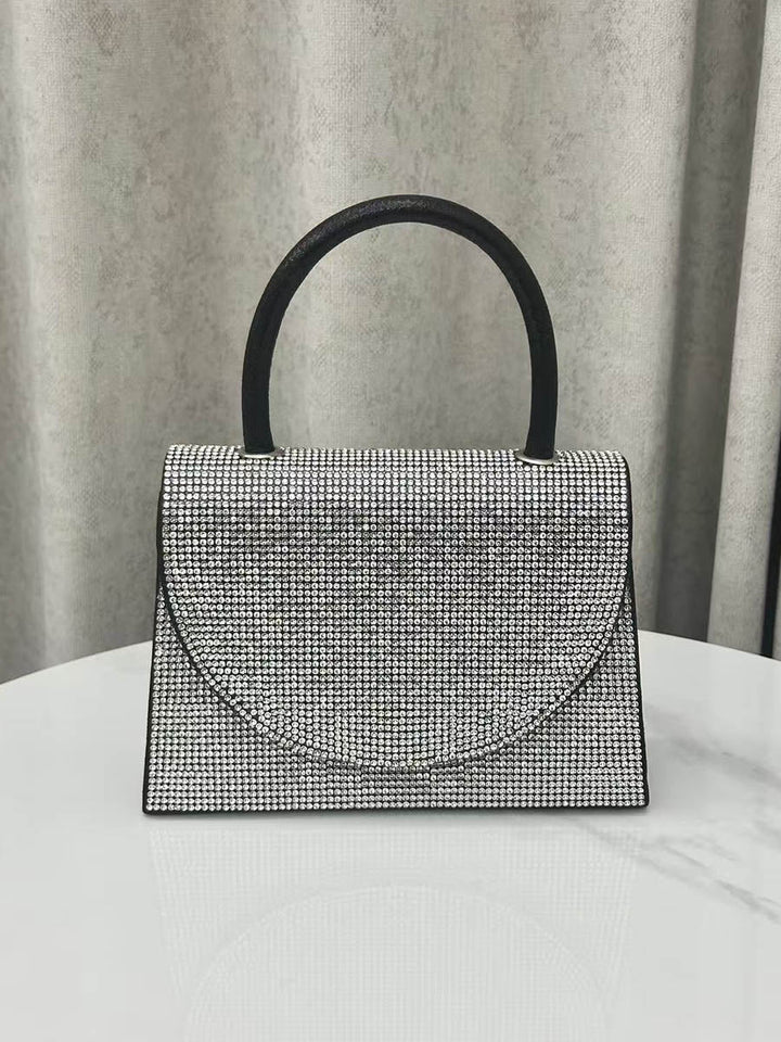 Cartera De Noche Geométrica Con Strass Y Brillos