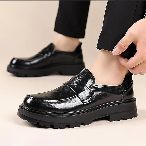 Mocasines Slip-on Para Hombre En Cuero Con Punta Moc Toe Y Tira Penny