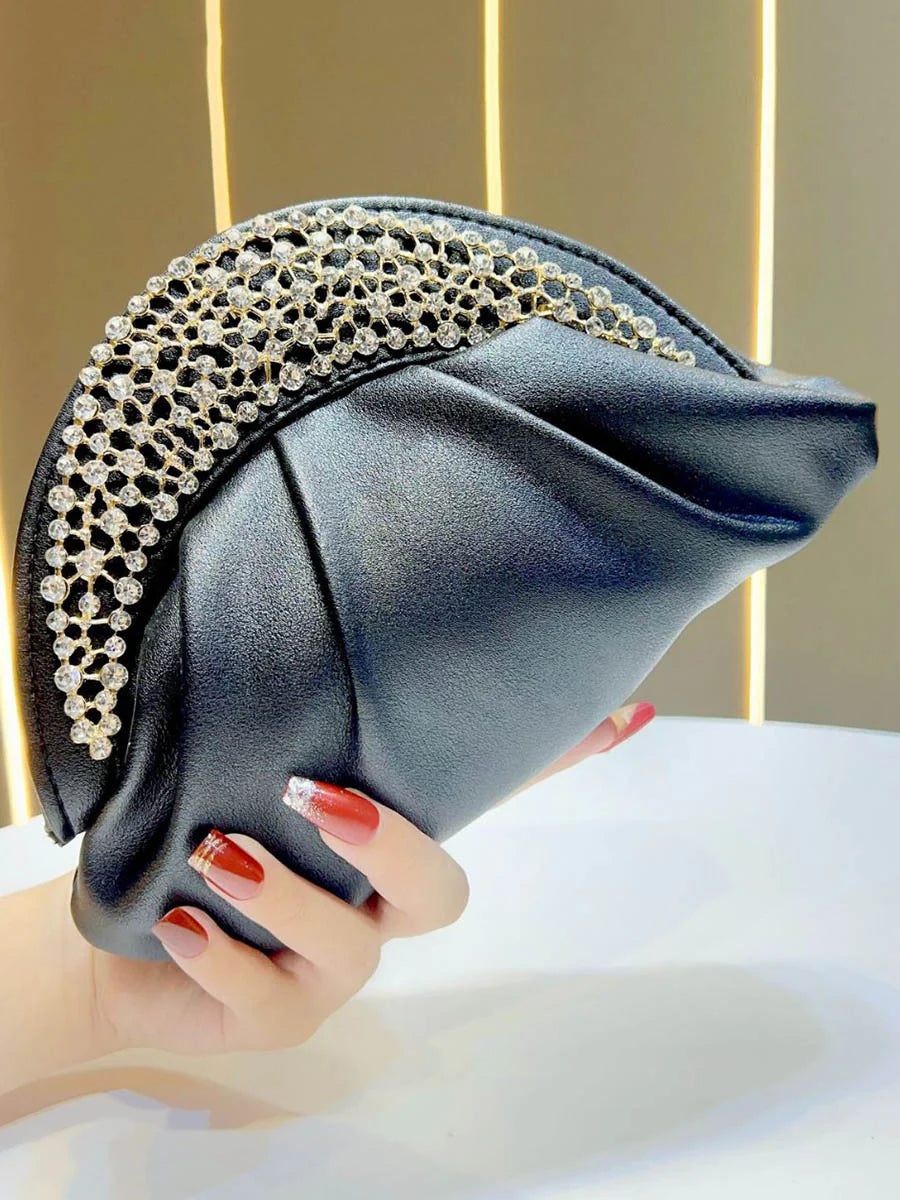 Bolso De Noche Con Cadena Y Strass