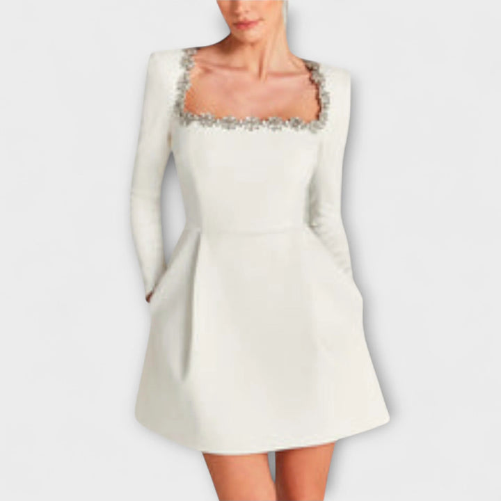 Wren | Vestido Mini De Terciopelo Con Joyas