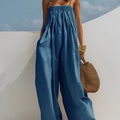 Madalena - mono de denim de piernas anchas para mujer