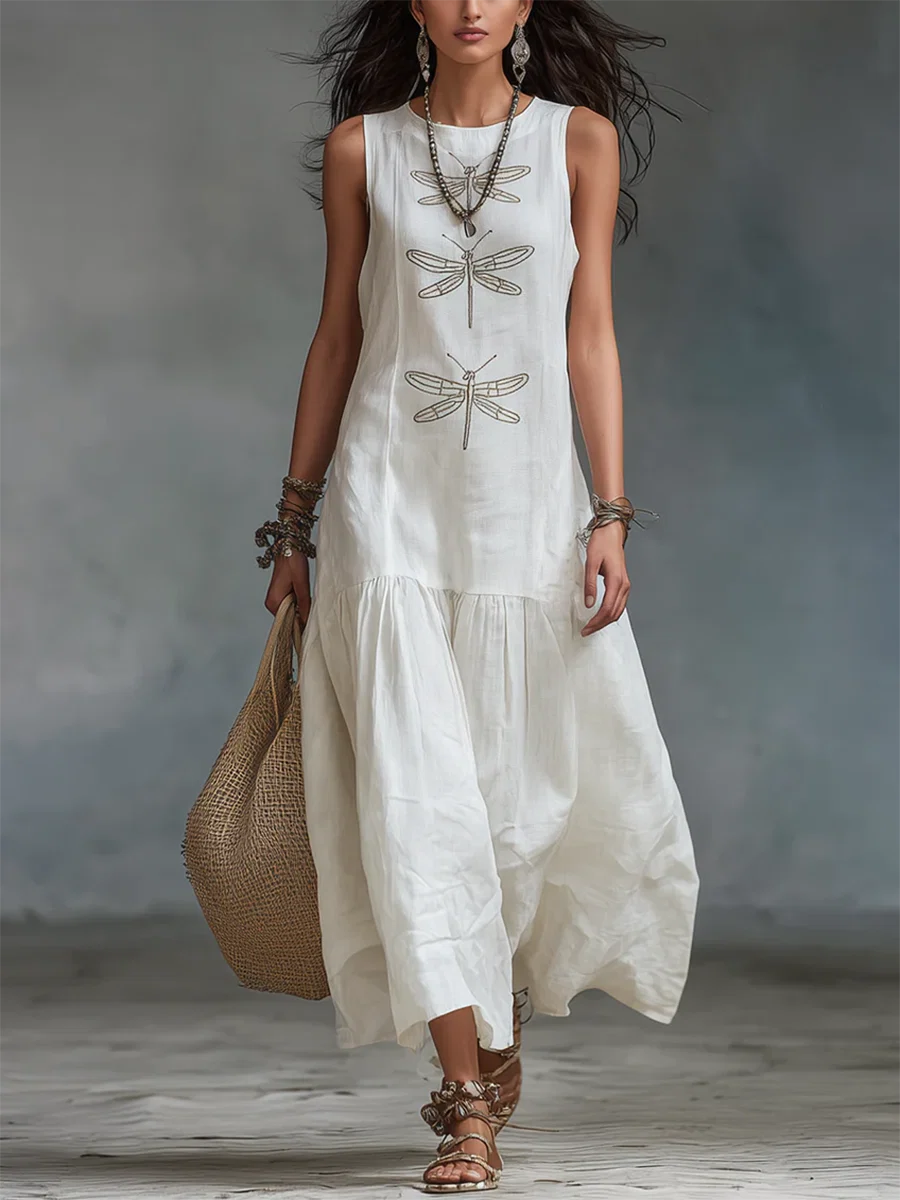 Geneva | Vestido Maxi Sin Mangas De Cuello Redondo Para Mujer