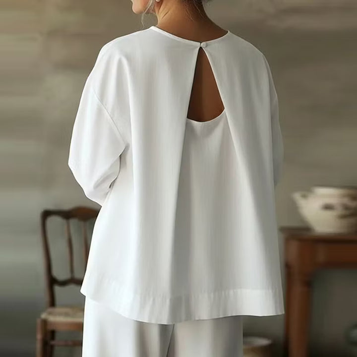 CAMISA FEMENINA CASUAL EN MEZCLA DE LINO