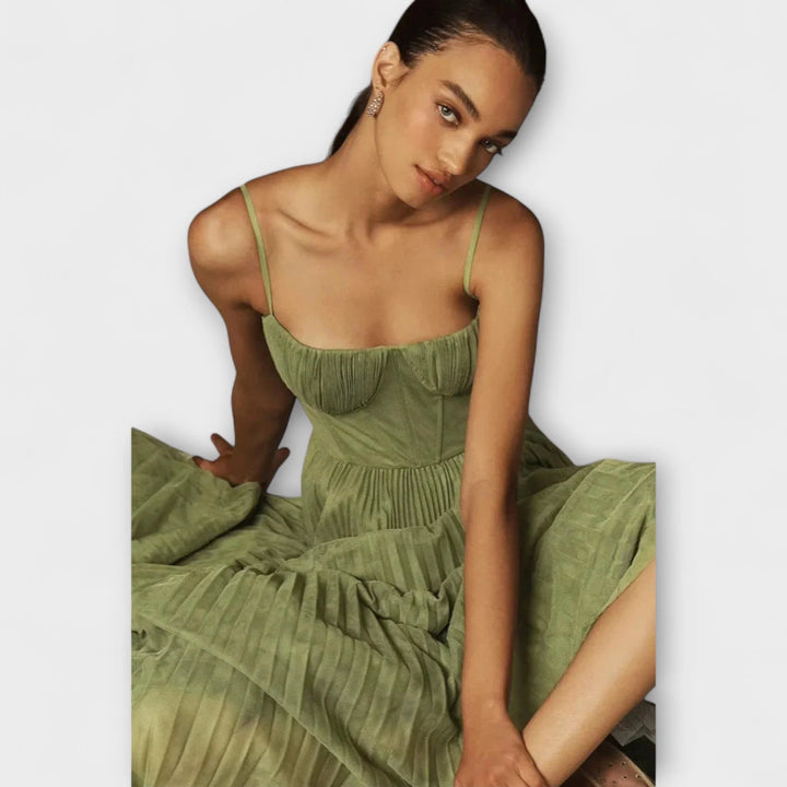 Marilyn | Bustier Design Tulle Midi Dress