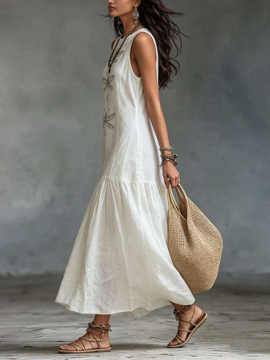 Geneva | Vestido Maxi Sin Mangas De Cuello Redondo Para Mujer