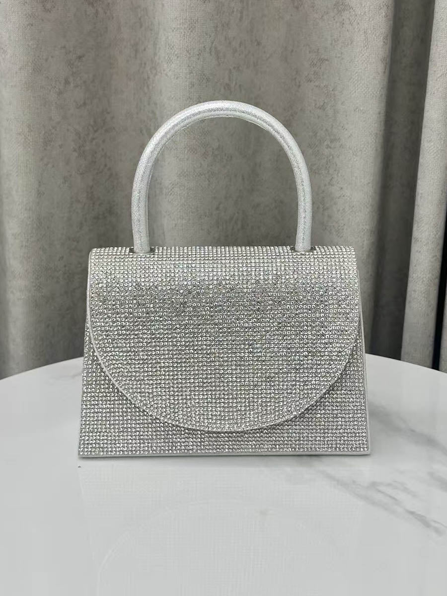Cartera De Noche Geométrica Con Strass Y Brillos