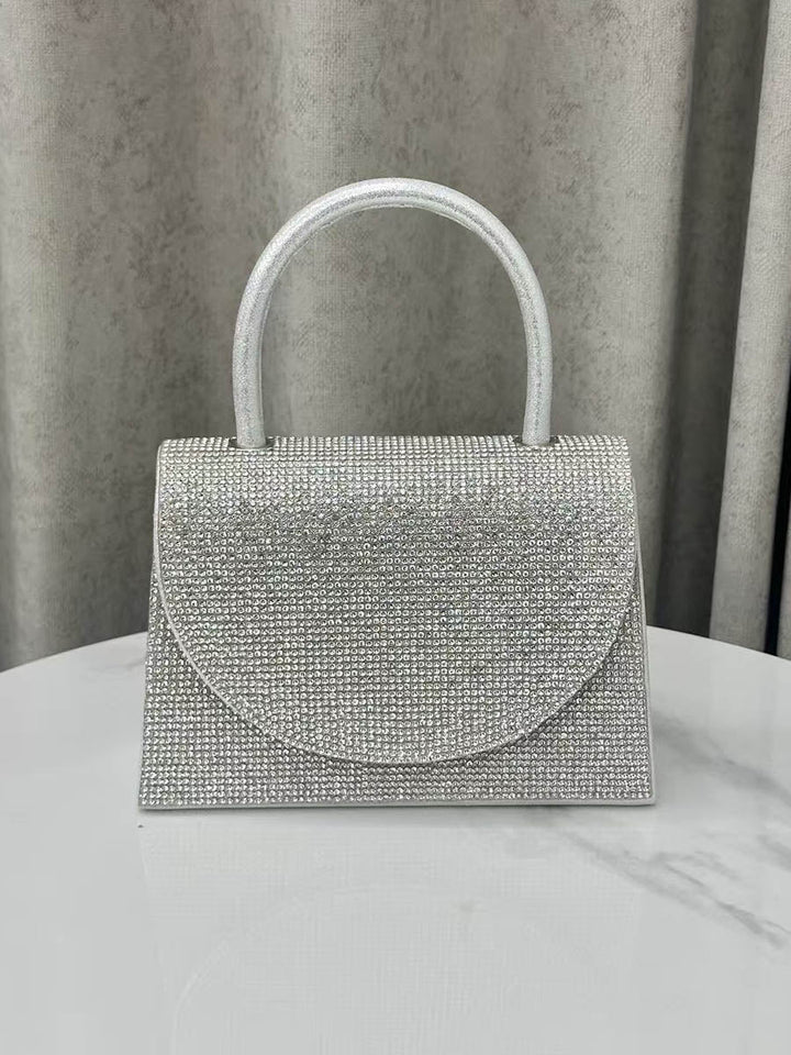 Cartera De Noche Geométrica Con Strass Y Brillos