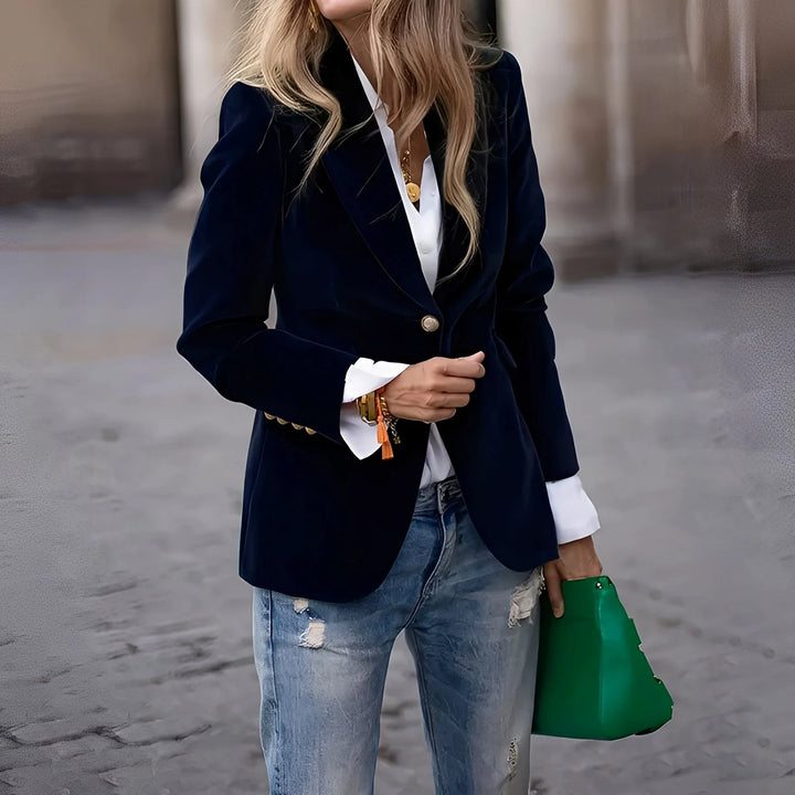 Alise - Elegante Blazer De Terciopelo Ajustado Para Mujer