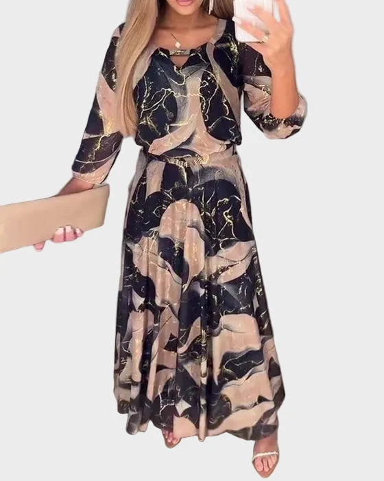 Anna | Vestido Elegante De Chiffon Con Mangas 3/4