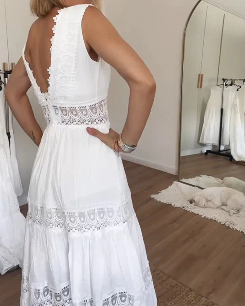 Kim - Vestido Em Renda Com Decote Em V