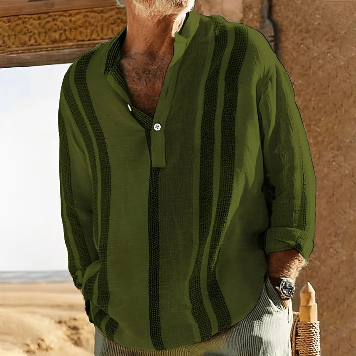 Dale - Men's Loose Striped Shirt