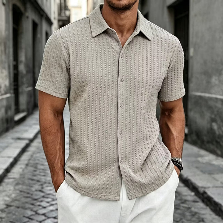 Polo Homem Jacquard Casual Primavera Verão