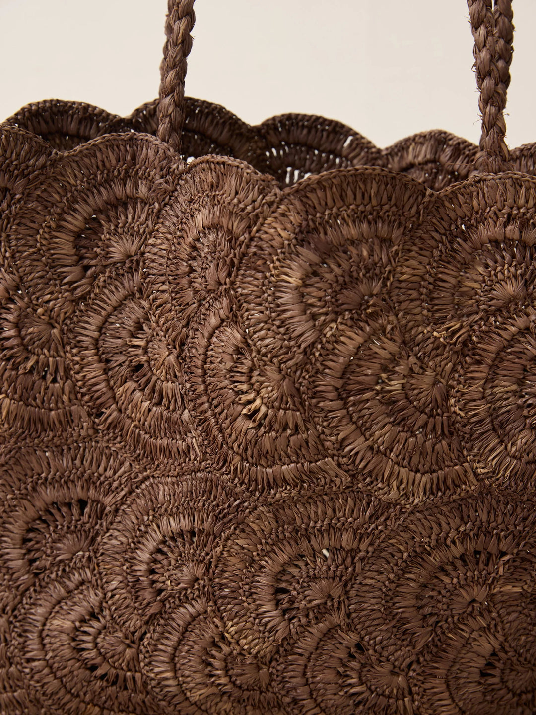 Bolso Tote De Rafia Tejido A Mano Con Patrón Floral