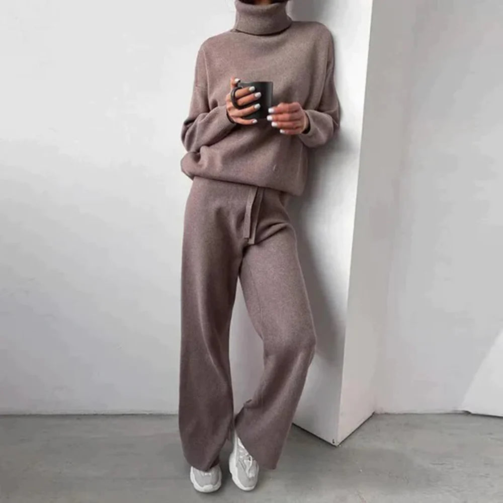 Camila - Conjunto Loungewear De Cachemira Con Cuello Alto Para Mujer