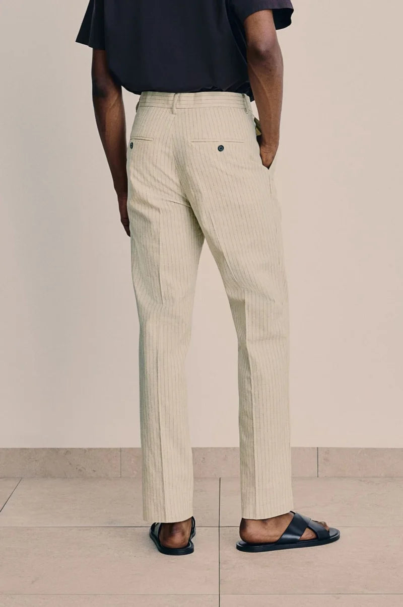 Pantalones Tailor Made De Rayas Para Hombre - Casual Inteligente Y Elegante