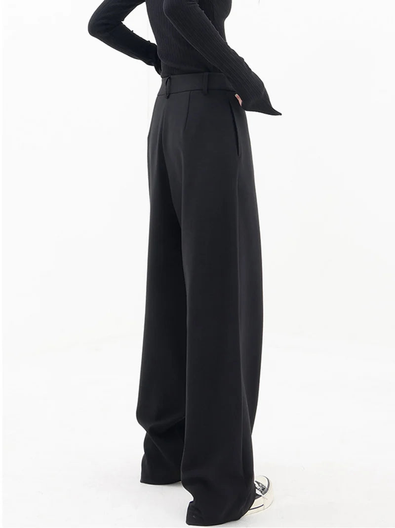 Women's Asymmetrical Wide Leg Pants with Relaxed Contemporary Cut