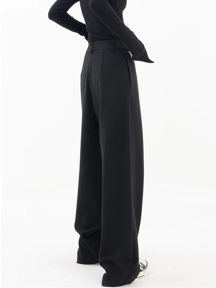 Women's Asymmetrical Wide Leg Pants with Relaxed Contemporary Cut