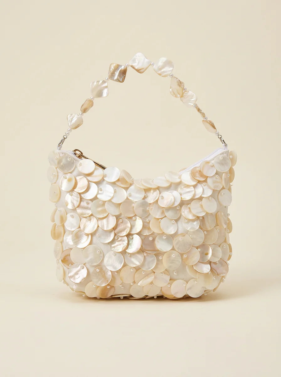 Clutch De Lujo Artesanal De Nácar En Forma De Luna Para Ocasiones Especiales