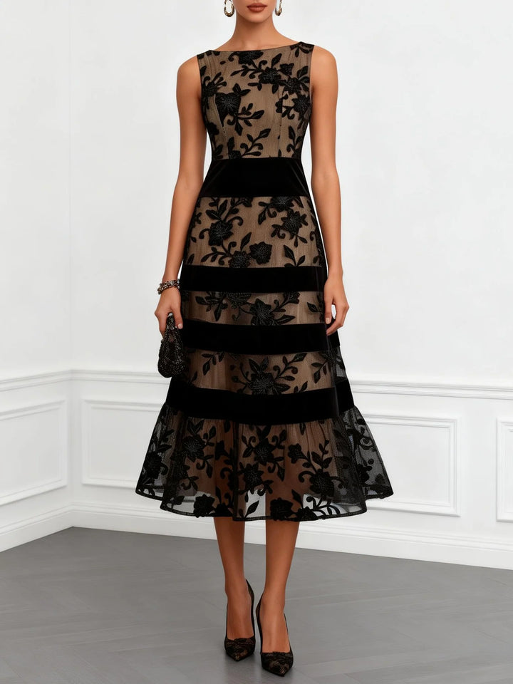 Miriam | Floral Tulle Midi Dress