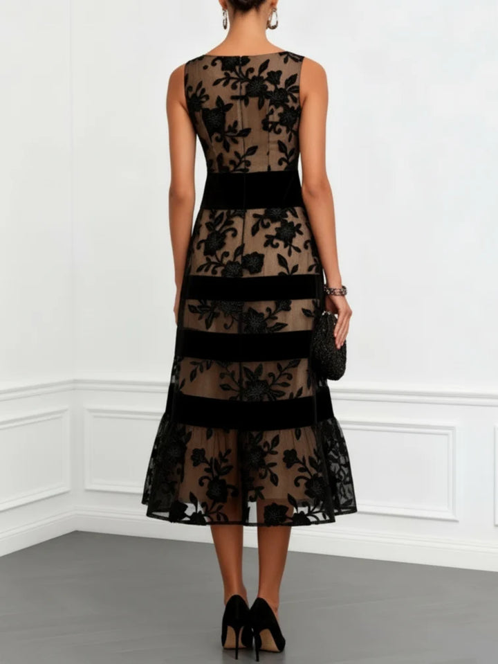 Miriam | Floral Tulle Midi Dress