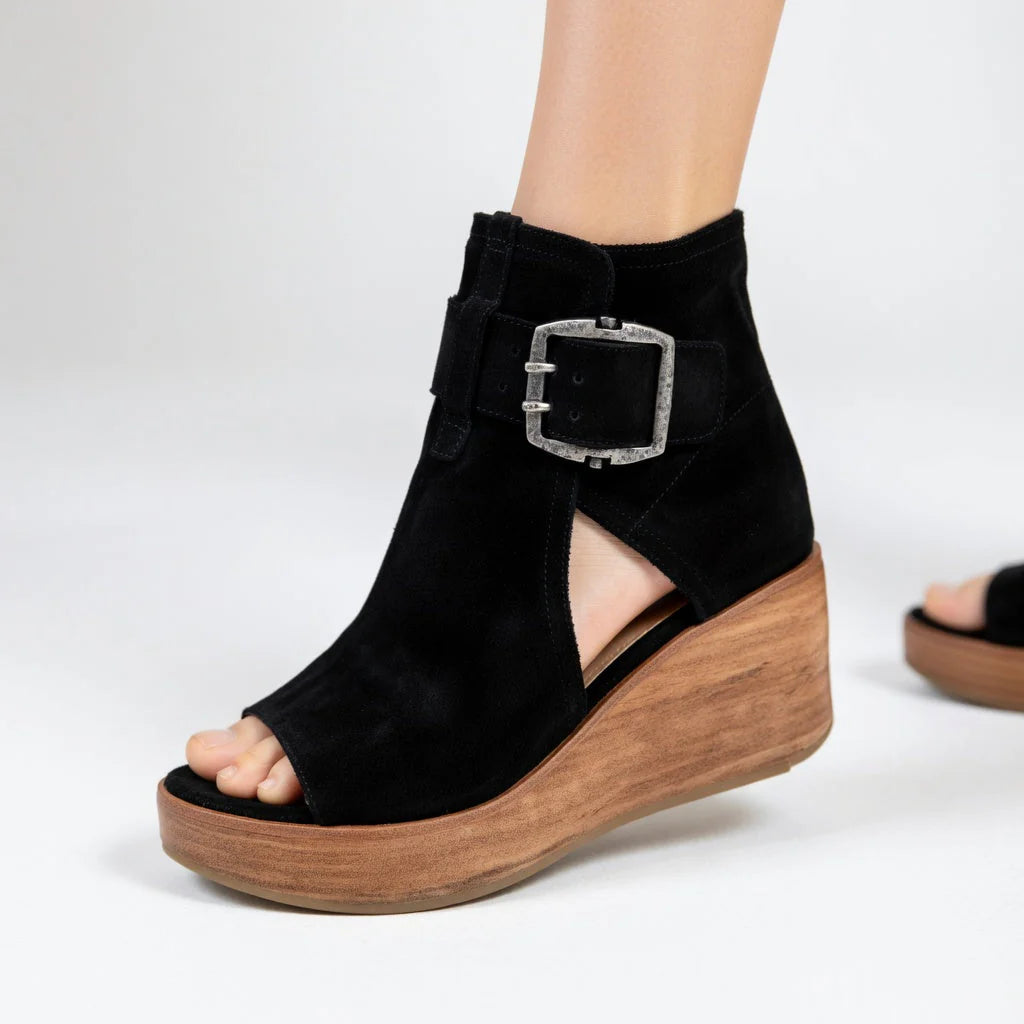OLGA - BOTINES COMPENSADOS ABIERTOS ESTILO MODERNO