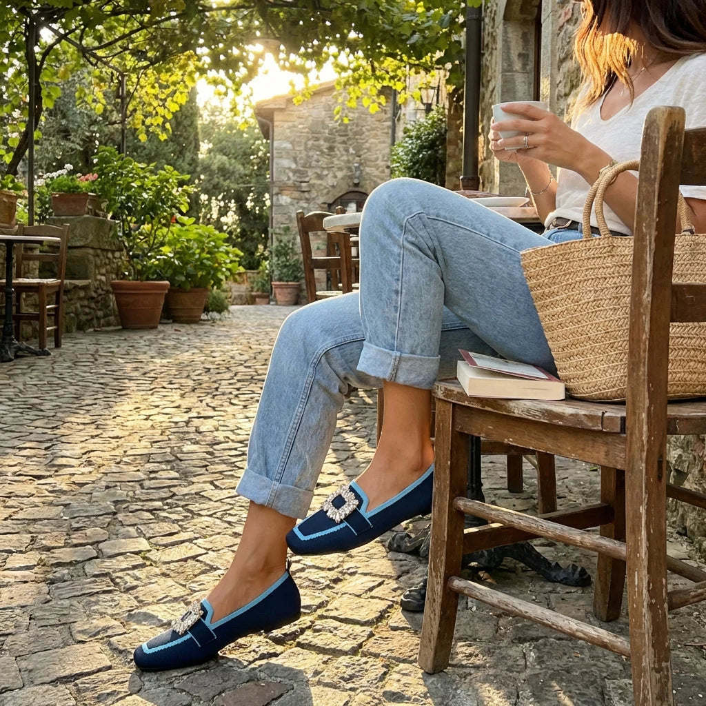 Branca | Sabrinas Com Fivela Jóia Mulher Chic