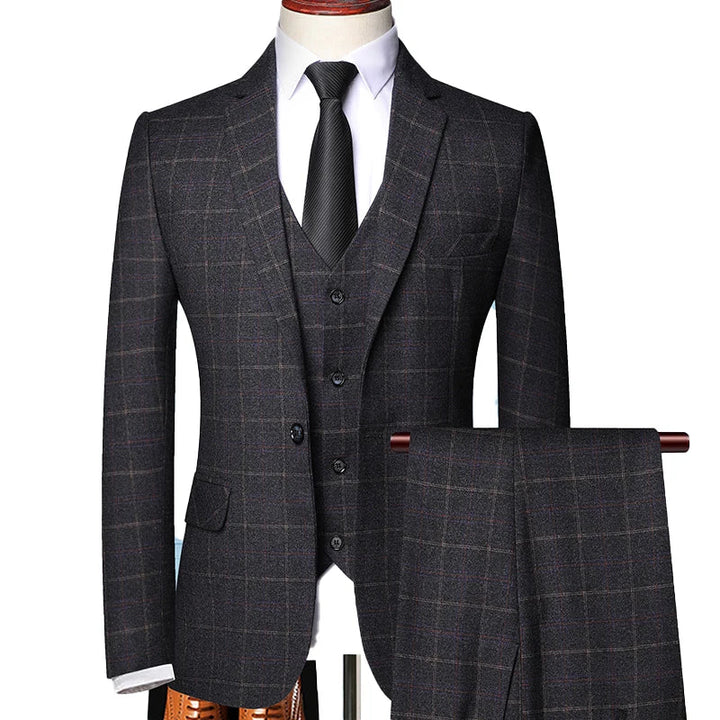 Conjunto Masculino Formal Tailored De Tres Piezas A Rayas