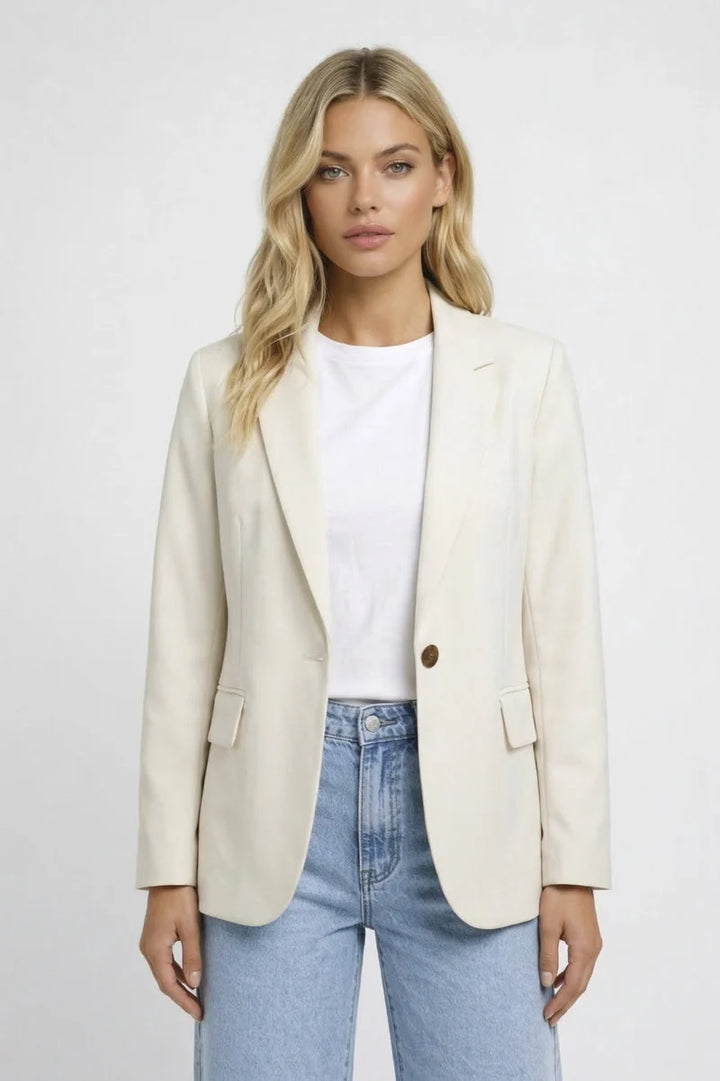 Women's Slim-Fit Blazer with One-Button Closure – Chic and Elegant Casual Jacket
