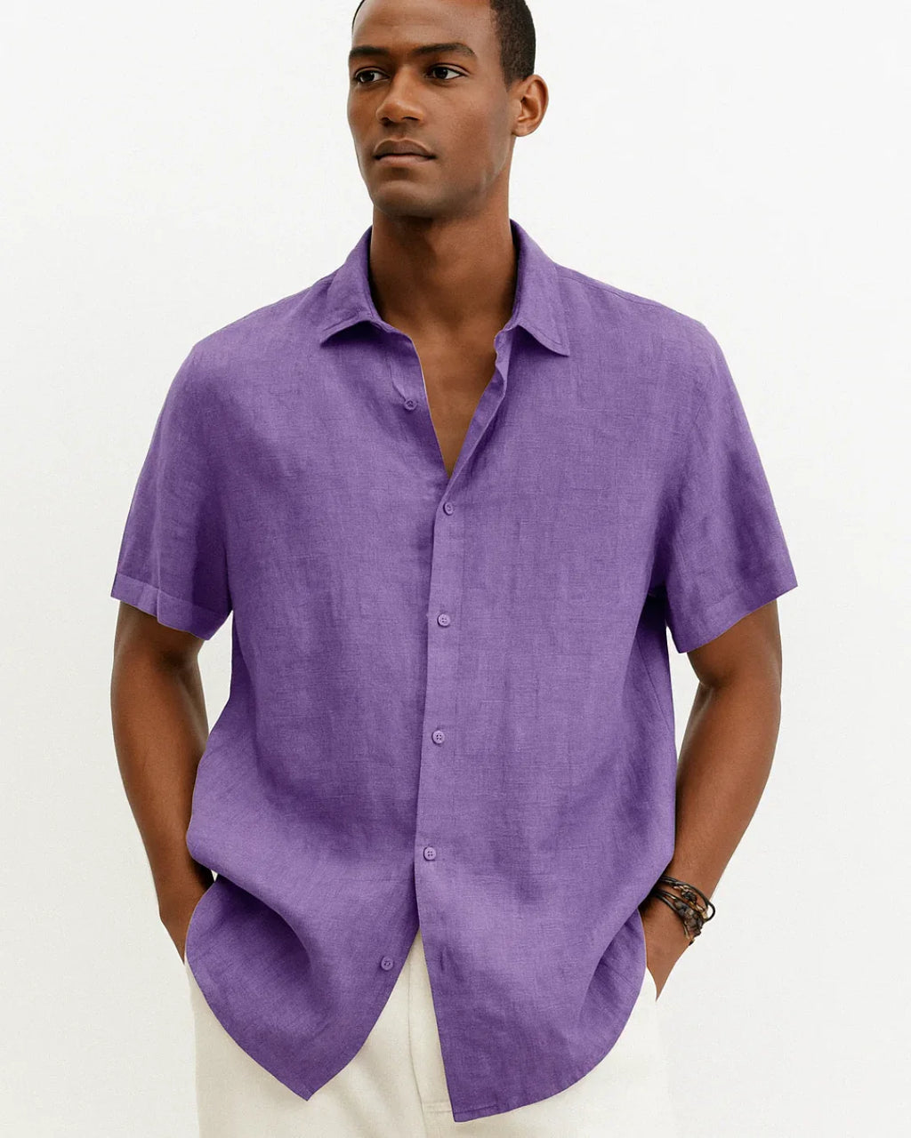 Camisa de Botón - Cuello Abierto