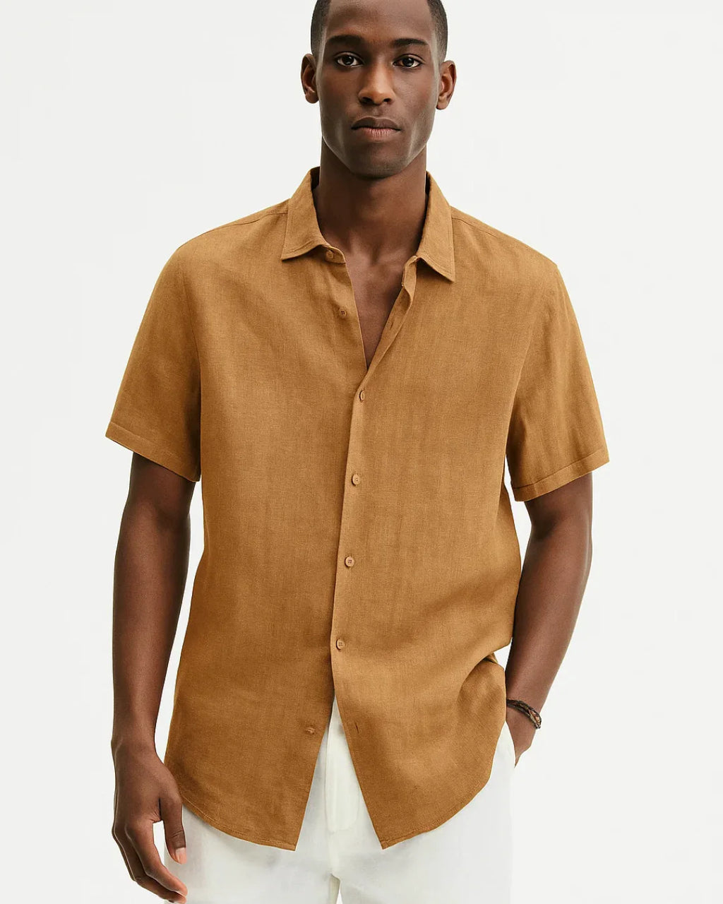 Camisa de Botón - Cuello Abierto