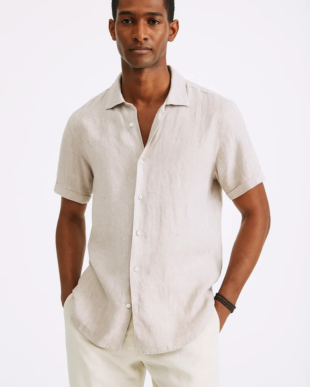 Camisa De Botões - Gola Aberta