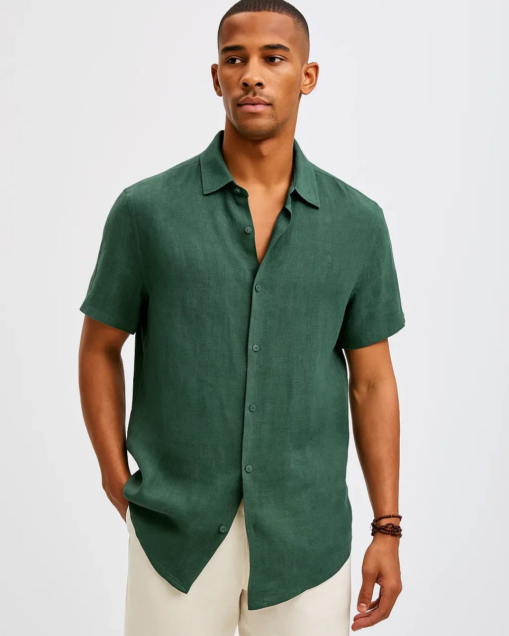 Camisa de Botón - Cuello Abierto