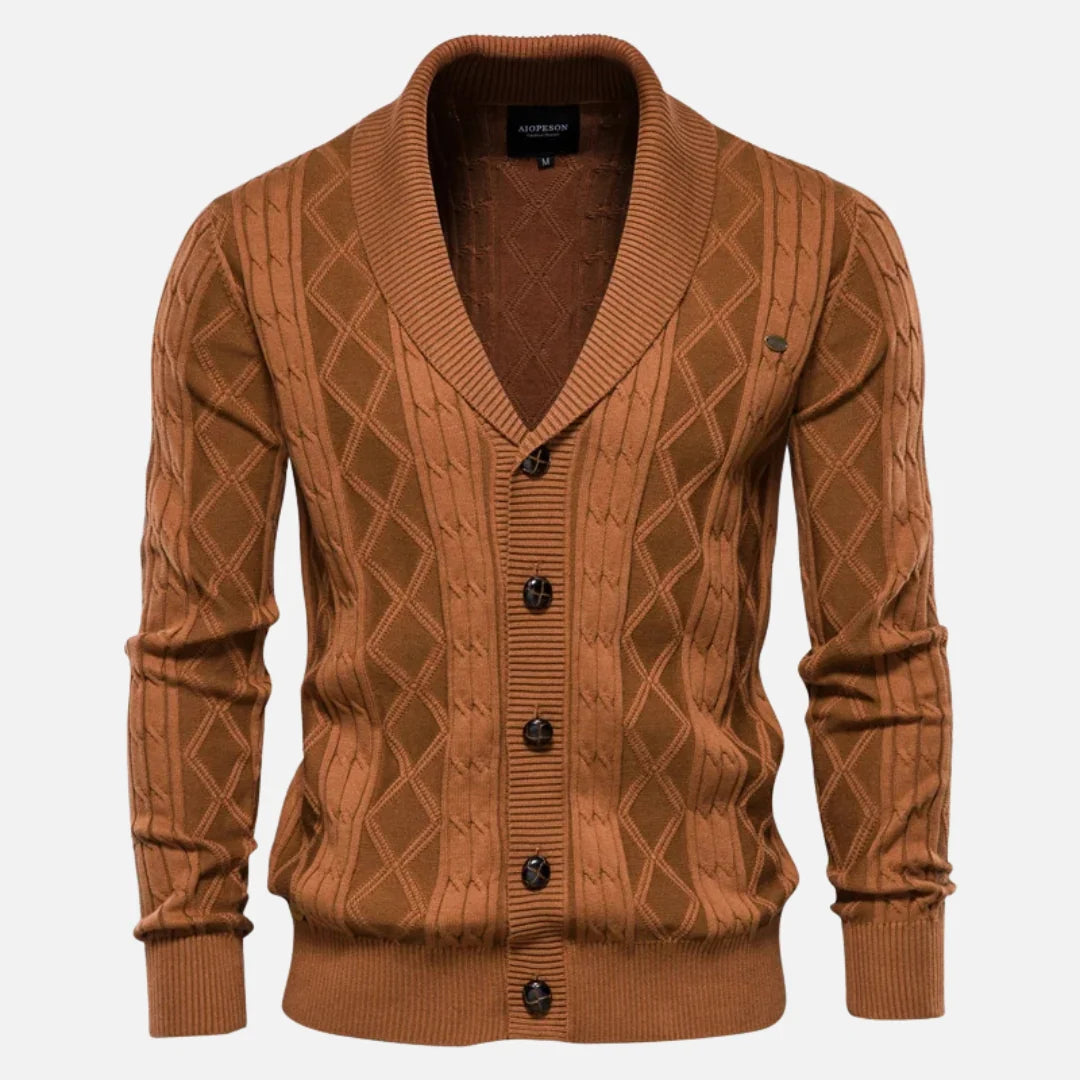 Francisco - Cardigan Argyle Mezcla Suave