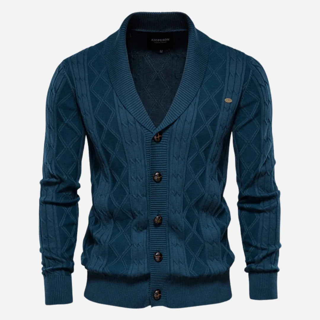 Francisco - Cardigan Argyle Mezcla Suave
