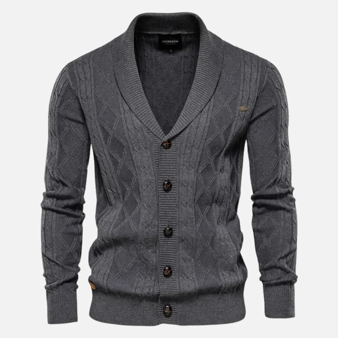 Francisco - Cardigan Argyle Mezcla Suave