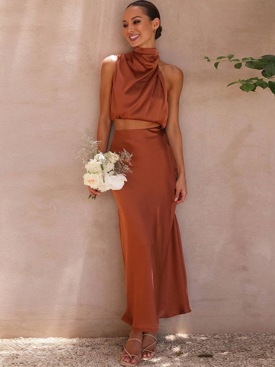 Celestina | Women's Maxi Skirt and Halter Top Set