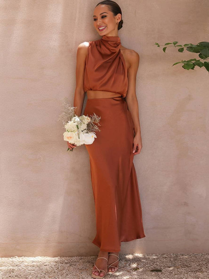 Celestina | Women's Maxi Skirt and Halter Top Set