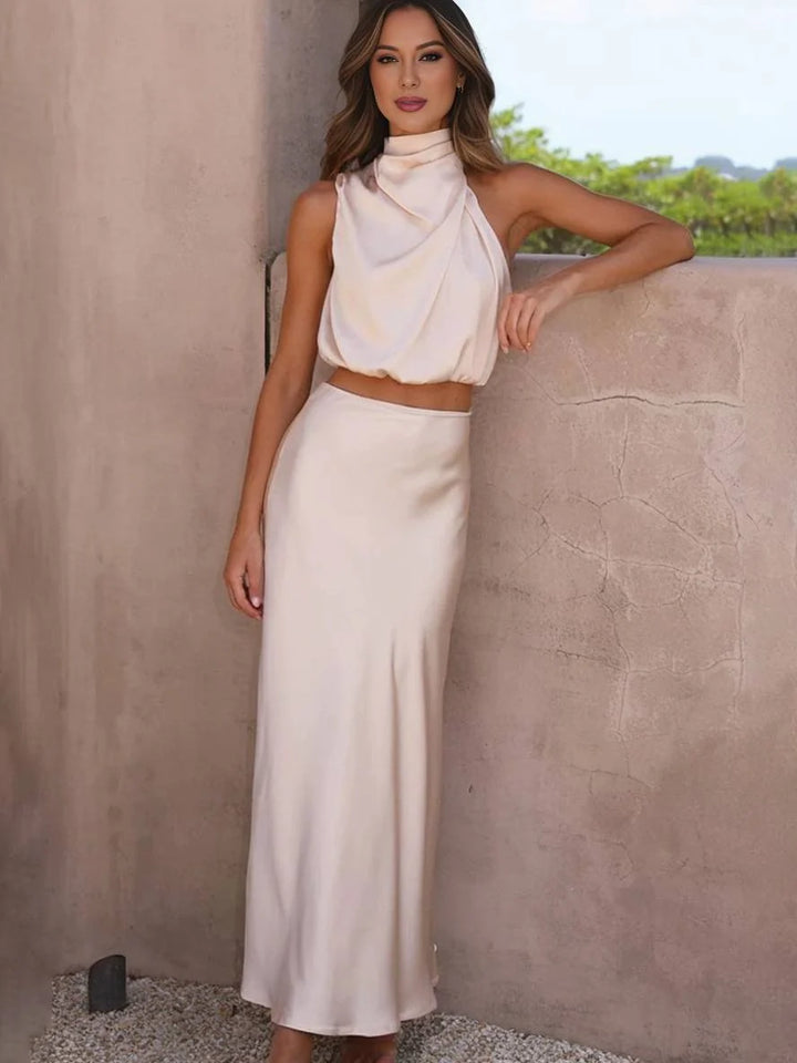 Celestina | Women's Maxi Skirt and Halter Top Set