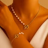 Eva | Collar y Pulsera Dorados con Perlas