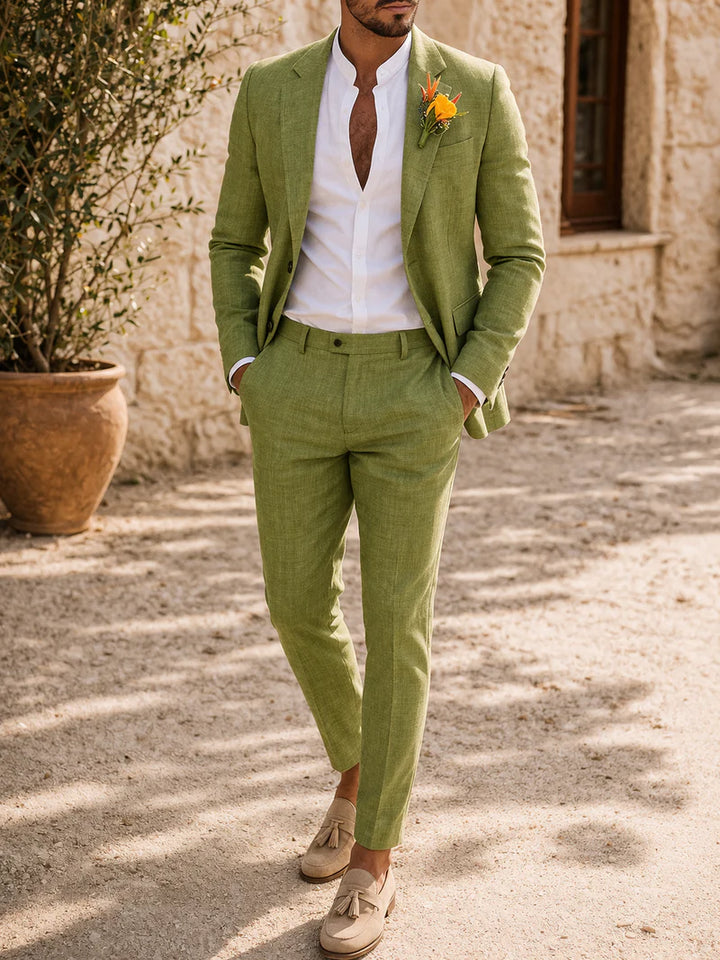 Men's Tailored Linen Suit, Two-Piece for Refined Occasions