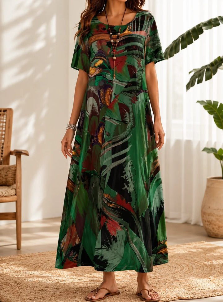 Elsa - Vestido Midi Artístico Solto