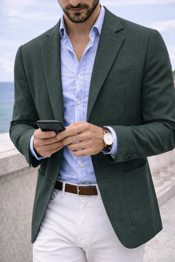 Lorenzo | Blazer De Punto Para Hombre, Chaqueta Tailored Casual Elegante