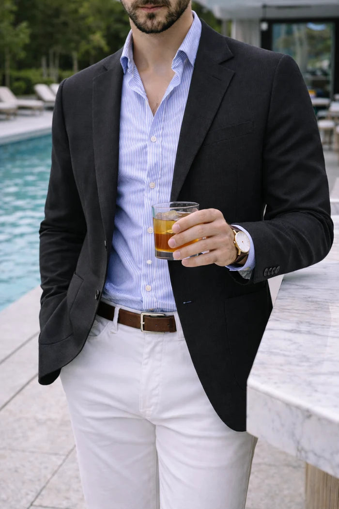 Lorenzo | Blazer De Punto Para Hombre, Chaqueta Tailored Casual Elegante